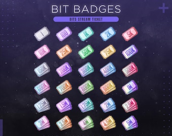 Insignias de Twitch Bits para streamers / Insignias de apoyo para streamers / Recompensas por donaciones de Twitch Bits