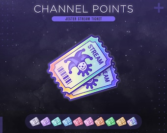 Jester Twitch Channel Points Icon | Clown Stream Redeems Ticket | Carnival Emotes & Badges