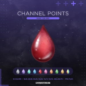 Blood Tear Drop Twitch Channel for Vampire Horror and Halloween Streaming | Also work as Emote or Badges