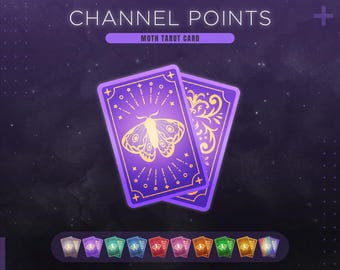 Moth Channel Points Icon | Tarot Card Stream Redeems | Moth Emotes & Badges