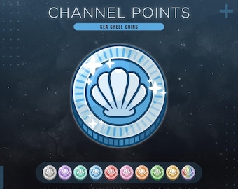 Sea Shell Twitch Channel Point Coin | Ocean Beach Stream Redeem Icon | Water Emotes & Badges