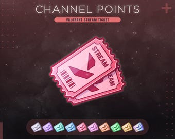 Valorant Twitch Channel Points Icon | Stream Redeem Currency Ticket | Also work as Emotes or Badges