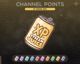 XP Twitch Channel Points Icon | Gamer Level Up Rewards Icon | Energy Drink Emotes & Badges