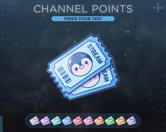 Pinguin Twitch Channel Punkte Symbol | Winter Stream Belohnungskarte | Arktische Emotes & Abzeichen
