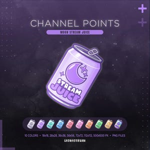 Celestial Moon Twitch-kanalpoäng | Purple Witch Stream Juice | 10 färger