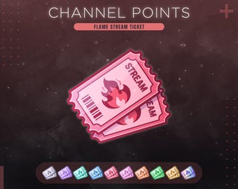 Flame Twitch Channel Points Icon | Hell Fire Stream Redeem Ticket | Also work as Emotes or Badges