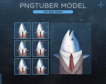 Pngtuber-model visnieuwsanker | Funny Reporter Pngtuber-item | Geanimeerde streaming-avatar
