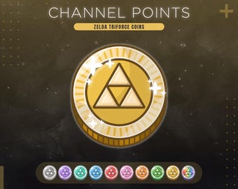 Zelda Triforce Twitch Channel Points Coin | Legend of Zelda Stream Redeem Icon | Also work as Emotes or Badges