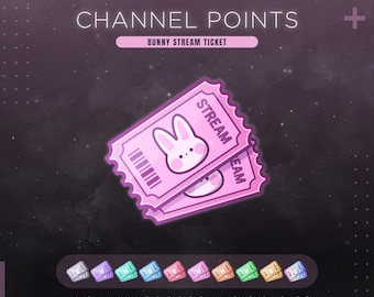 Pink Bunny Channel Points Icon | 10 Colors Twitch Stream Ticket | Also Work as Emote or Badges