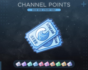 Ocean Wave Twitch Channel Points Icon | Summer Beach Stream Redeem | Ocean Emotes & Badges