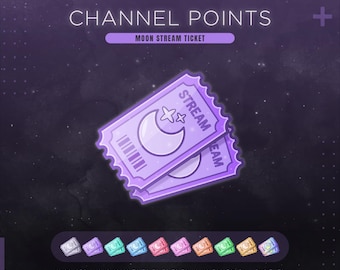 Celestial Moon Twitch Channel Points | Magical Witch Stream Ticket | 10 Colors