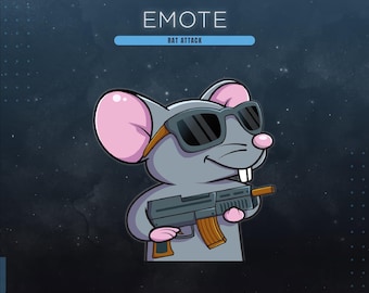 Gesto de Twitch "Ataque de rata" para streamers / Gesto de rata de Tarkov / Transmisión de chat de Twitch de campista / Trol de FPS de rata de botín / Humor de trolling de gamers