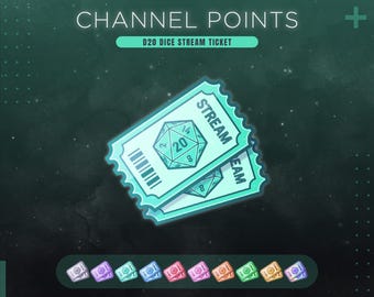 D20 Dice Twitch Channel Points Icon | Tabletop RPG Stream Redeem Ticket | Also work as Emotes or Badges
