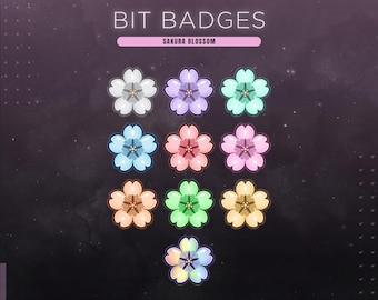 Insignias de Twitch de Sakura Cherry Blossom para la transmisión floral de primavera