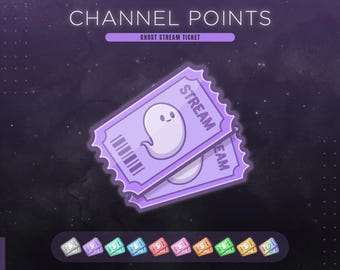 Halloween Ghost Stream Ticket Twitch Channel Points | 10 Colors | Also Work as Emote or Badges