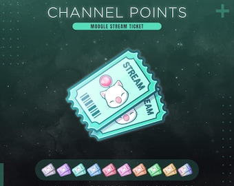 Final Fantasy Moogle Twitch Channel Points Icon | FF XIV Stream Redeem Ticket | Also work as Emotes or Badges