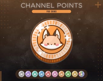 Fox Twitch Channel Points Coin | Red Fox Stream Redeem Icon | Kitsune Emotes & Badges