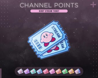 Kirby Twitch Channel Points Icon | Cute Game Stream Ticket | Also work as Emotes & Badges