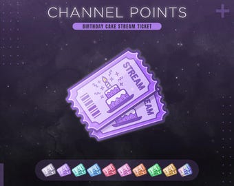 Birthday Cake Twitch Channel Points | Anniversary Stream Redeem Icon | Party Emotes & Badges