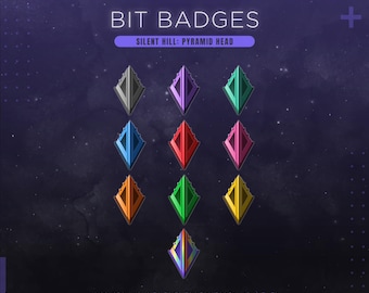 Pyramid Head Twitch Badges | Silent Hill Sub & Bit Badges | Horror Stream Bit Donor Rewards