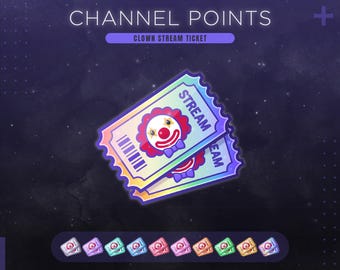 Puntos del canal de Twitch de payaso / Canjes de transmisiones de circo / Emoticones e insignias de carnaval