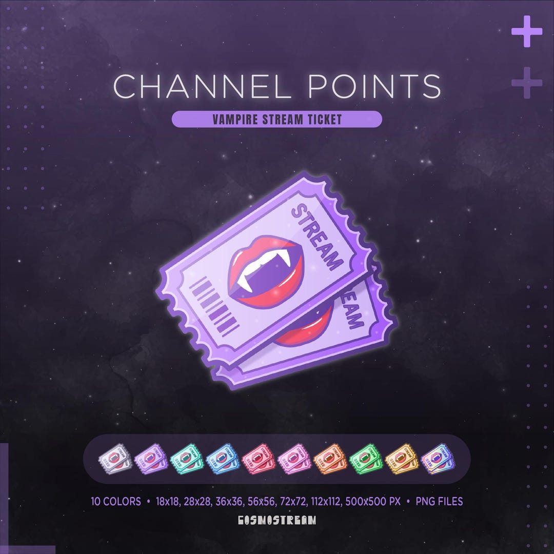 Vampire Twitch Channel Points Icon | Bloody Horror Stream Redeem Ticket ...