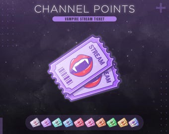 Ícono de puntos del canal de Twitch de vampiros / Canjear boleto de transmisión de terror sangriento / Emoticones e insignias de Dark Gothic