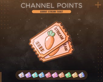 Carrot  Twitch Channel Points Icon | Bunny Stream Redeems | Veggie Ticket Emote & Badges
