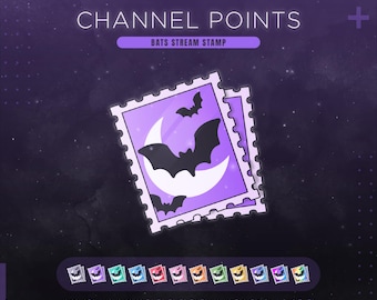 Icona dei punti del canale Twitch a forma di pipistrello / Riscatto dei premi per lo streaming di Halloween / Emote e badge a forma di pipistrello