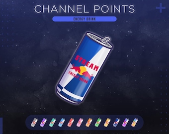 Energy Drink Twitch Channel Points Icon | Gamer Fuel Stream Redeems | Energy Drink Emotes & Badges