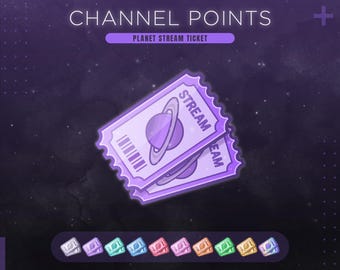 Planet Twitch Channel Points Icon | Space Stream Ticket | Galaxy Emotes & Badges