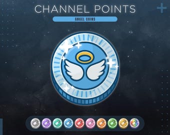 Monedas de puntos del canal de Twitch Angel Wings / Canjes de transmisiones celestiales / Emotes y distintivos celestiales