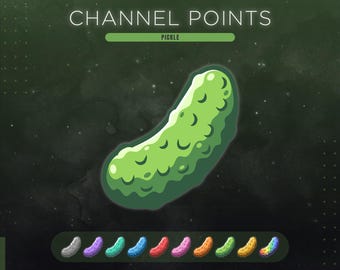 Punti del canale Twitch Pickle per streaming divertenti e divertenti / Funzionano anche come emote o badge