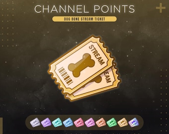 Dog Bone Twitch Channel Points Icon | Pet Lover Stream Redeems | Puppy Emote & Badges
