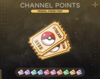 Pokeball Twitch Channel Points Icon | Pokemon Game Stream Ticket | Also work as Emotes or Badges