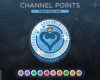 Kingdom Hearts Twitch Channel Points Coin | Game Stream Ticket Icon | Kingdom Hearts Emotes & Badges