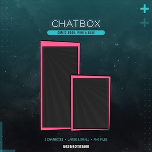 Blue & Pink Comic Twitch Overlay Package | Animated Stream Bundle ...