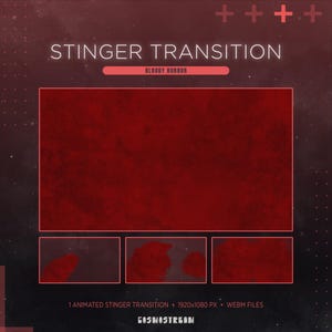 Red Blood Splatter Twitch Stinger Stinger Transition for Halloween & Horror Stream