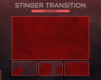 Red Blood Splatter Twitch Stinger Stinger Transition for Halloween & Horror Stream