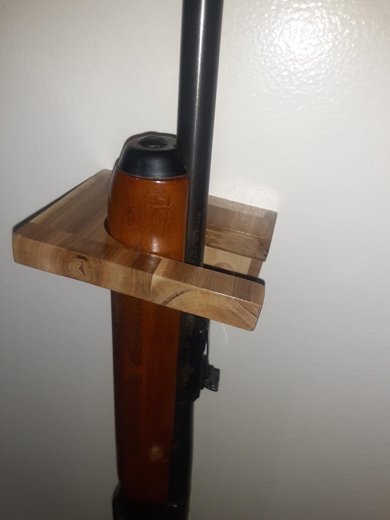 Gun Rack Rectangle Acacia Wood Vertical Gun Rack Wall Mount Holder Display for Rifle ...