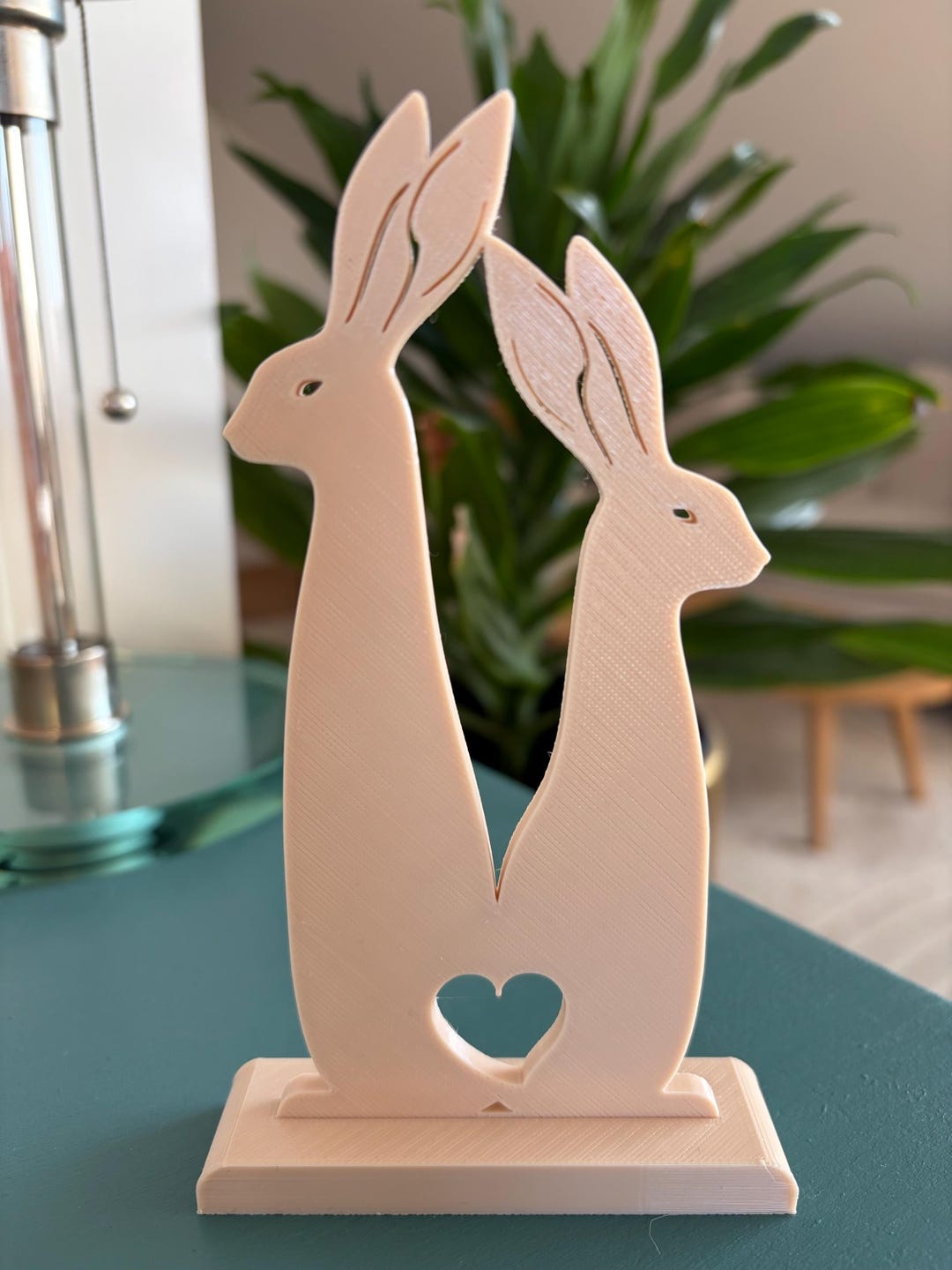 Loving Bunnies With Hearts 3D Printed Standee STL File Easter loving-bunnies-with-hearts-3d-printed-standee-stl-file-easter