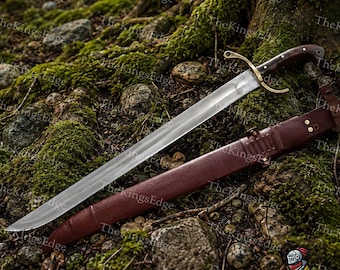 Handmade Medieval Single-Edge Sword Replica – European Style Cosplay Prop, Knight Display Collectible & Wall Decor