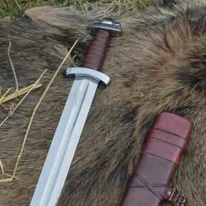 Custom Handmade Carbon Stahl Wikinger Schwert Cosplay Langes Schwert Medeival Schwert Mit Scheide Geschenk für Ihn Geburtstag Geschenk Vatertag Geschenk