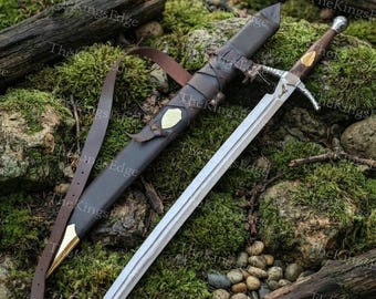 Wheel of Time Heron Mark Sword Replica, Stainless Steel, Rosewood Handle, Wooden Scabbard