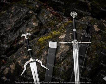 Handgjort stålsvärd i Witcher-stil: Geralt av Rivia-replika