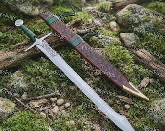 40” High Carbon Steel Falchion Sword | Handcrafted Medieval Single Edge Blade with Leather Scabbard