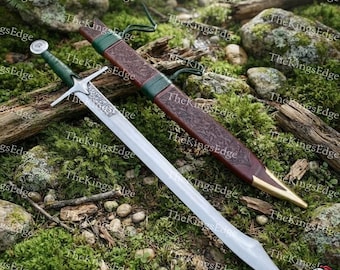 Hand Forged High Carbon Steel Falchion Sword | Single Edge Medieval Blade, Engraved Gift