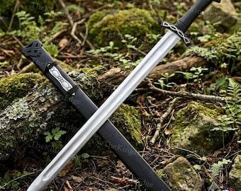 Handmade Viking Damascus Long Sword | Norse Medieval Sword | Wedding & Christmas Gift for Husband