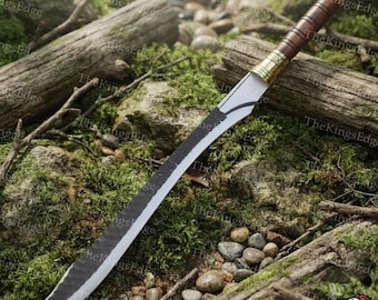 Hand Forged High Carbon Steel Scimitar Sword, Rosewood Handle