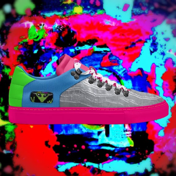 Women's Futuristic Colorful Sneakers – Italian Leather, Unique